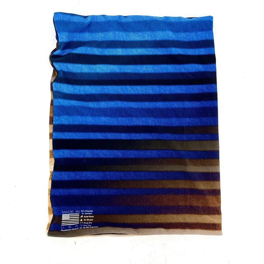 Phunkshun Double Layer gaiter in blue orange stripe - Picture 1 of 4